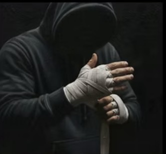 Fasce da boxe sulle mani prima dell'allenamento